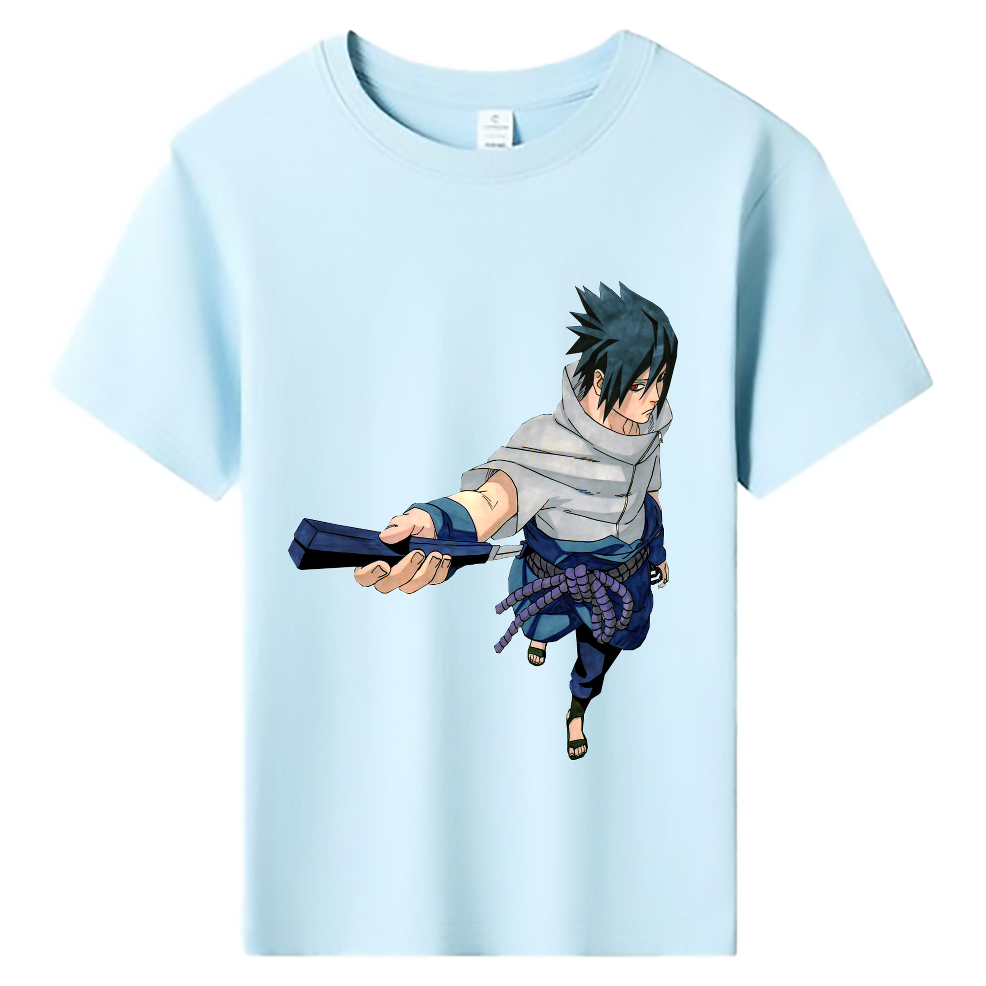 （画像用） NARUTO -ナルト- うちは サスケ Uchiha Sasuke 綿100％キッズTシャツ（フロントプリント）